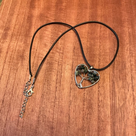 Several colors available!Natural Stone Tree of Life necklace 22” - Picture 1 of 11